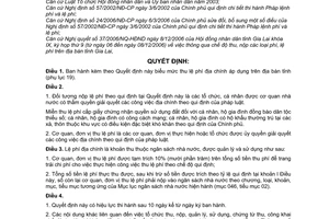 Quyết định 128/2006/QĐ-UBND qui định mức thu, chế độ thu, nộp, quản lý sử dụng