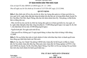 Quyết định 2650/QĐ-UBND 2006 hỗ trợ cán bộ xã thôn dân quân tự vệ tỉnh Bắc Kạn