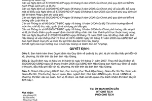 Quyết định 48/2006/QĐ-UBND quản lý thu phí, lệ phí đấu thầu phí xã, phường, thị trấn trên
