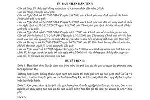 Quyết định 123/2006/QĐ-UBND mức thu chế độ thu nộp, quản lý sử dụng