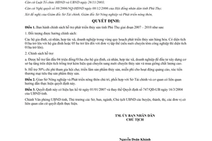 Quyết định 3670/2006/QĐ-UBND chính sách hỗ trợ phát triển thủy sản Phú Thọ 2007 2010