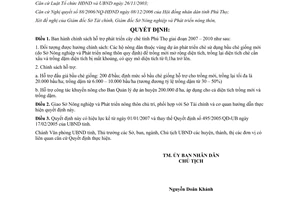 Quyết định 3666/2006/QĐ-UBND chính sách hỗ trợ phát triển cây chè Phú Thọ 2007 2010