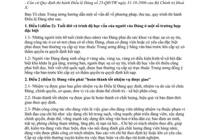 Hướng dẫn 03-HD/BTCTW thi hành Điều lệ Đảng