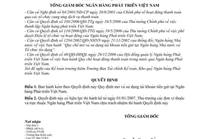 Quyết định 659/QĐ-NHPT   Quy định mở và sử dụng tài khoản tiền gửi