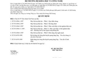 Quyết định 2907/QĐ-BKHCN  hủy bỏ 7 tiêu chuẩn Việt NamTCVN 6306 1997