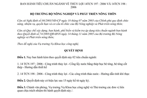 Quyết định 4090/QĐ-BNN-KHCN năm 2006 Tiêu chuẩn ngành về thủy lợi