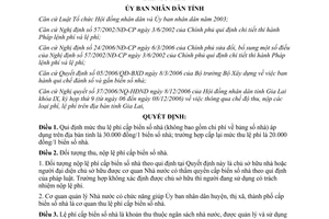 Quyết định 131/2006/QĐ-UBND thu quản lý sử dụng lệ phí cấp biển số nhà Gia Lai