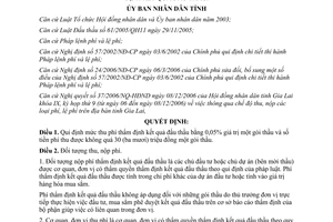 Quyết định 117/2006/QĐ-UBND quản lý sử dụng phí thẩm định kết quả đấu thầu Gia Lai