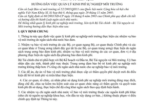 Thông tư liên tịch 114/2006/TTLT-BTC-BTNMT hướng dẫn quản lý kinh phí sự nghiệp môi trường