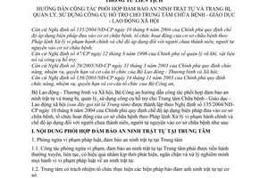 Thông tư liên tịch 19/2006/TTLT-BLĐTBXH - BCA hướng dẫn đảm bảo an ninh trật tự trang bị quản lý sử dụng công cụ hỗ trung tâm chữa bệnh
