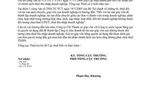 Công văn  75/TCT-PCCS chính sách thuế TNDN