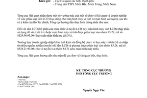 Công văn 604/TCHQ-GSQL phân loại tấm LCD