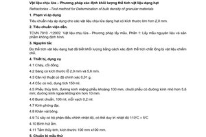 Tiêu chuẩn xây dựng Việt Nam TCXDVN 380:2007 về vật liệu chịu lửa – phương pháp xác định khối lượng thể tích vật liệu dạng hạt do Bộ Xây dựng ban hành
