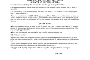 Nghị quyết 04/2007/NQ-HĐND phòng chống tham nhũng lãng phí năm 2007 Kiên Giang