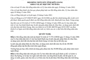 Nghị quyết 26/2007/NQ-HĐND lệ phí cấp giấy phép thăm dò khai thác sử dụng nước dưới đất Kiên Giang