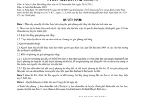 Quyết định 01/2007/QĐ-UBND phân cấp quản lý công tác giải phóng mặt bằng