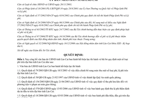 Quyết định 06/2007/QĐ-UBND công bố văn bản hết hiệu lực và bãi bỏ phí Lào Cai