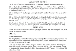 Quyết định 01/2007/QĐ-UBND phát triển sự nghiệp y tế Tuyên Quang định hướng đến 2020