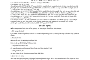 Quyết định 02/2007/QĐ-UBND mức chế độ quản lý, sử dụng lệ phí cấp biển số nhà