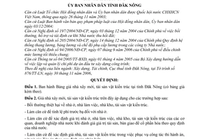 Quyết định 02/2007/QĐ-UBND Bảng giá nhà xây mới, tài sản vật kiến trúc