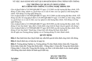 Quyết định 34/QĐ-QLC mẫu kết quả đo kiểm định công trình viễn thông