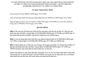 Quyết định 03/2007/QĐ-UBND bổ sung danh mục biểu giá thu một phần viện phí Hà Tĩnh