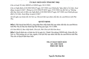 Quyết định 87/2007/QĐ-UBND bản Điều lệ công nhận Ban chấp hành Hội nạn nhân chất độc da cam Điôxin Phú Thọ