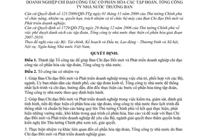 Quyết định 01/QĐ-BĐMDN thành lập tổ công tác giúp ban chỉ đạo đổi mới phát triển doanh nghiệp cổ phần hóa  tập đoàn tồng công ty nhà nước