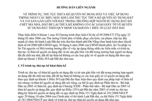 Hướng dẫn 94/HDLN-STP-STNMT trình tự thủ tục thừa kế quyền sử dụng đất