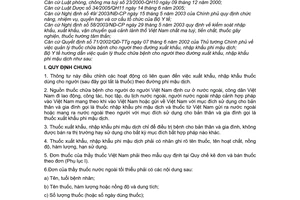 Thông tư 01/2007/TT-BYT hướng dẫn quản lý thuốc chữa bệnh cho người đường xuất khẩu nhập khẩu phi mậu dịch
