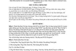 Quyết định 80/QĐ-TTg thành lập Ban Chỉ đạo chương trình hỗ trợ kỹ thuật Duy trì tăng trưởng kinh tế giảm nghèo thông qua cam kết gia nhập WTO