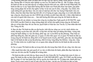 Chỉ thị 02/2007/CT-UBND tăng cường chỉ đạo công tác thi hành án dân sự Sóc Trăng