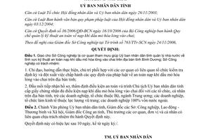 Quyết định 08/2007/QĐ-UBND giao chức năng quản lý kỹ thuật an toàn nạp khí dầu mỏ