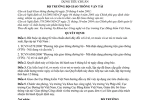 Quyết định 01/2007/QĐ-BGTVT bắt buộc áp dụng tiêu chuẩn