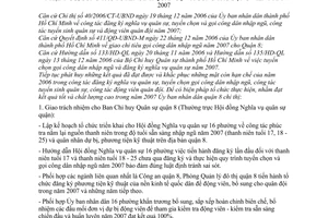 Chỉ thị 01/2007/CT-UBND công tác đăng ký NVQS tuyển chọn gọi công dân nhập ngũ công tác tuyển sinh QS động viên năm 2007 Quận 8