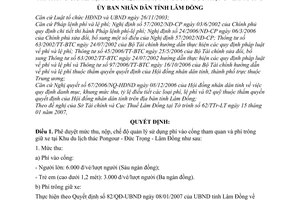 Quyết định 303/QĐ-UBND mức thu, nộp, chế độ quản lý sử dụng phí tham quan