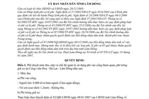 Quyết định 295/QĐ-UBND mức thu, nộp chế độ quản lý sử dụng phí tham quan