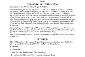 296/QĐ-UBND thu nộp chế độ quản lý sử dụng phí vào cổng Thung lũng Tình Yêu