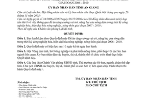 Quyết định 04/2007/QĐ-UBND tăng cường vai trò năng lực nông dân thời kỳ công nghiệp hóa hiện đại nông nghiệp nông thôn giai đoạn 2006-2010 An Giang