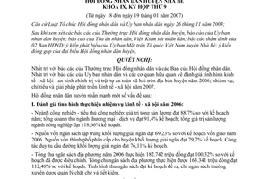 Nghị quyết 01/2007/NQ-HĐND nhiệm vụ kinh tế xã hội Nhà Bè 2007