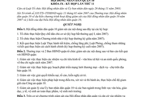 Nghị quyết 34/2007/NQ-HĐND chương trình hoạt động giám sát Quận 10 2007