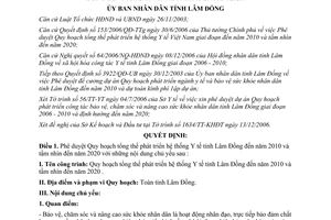 Quyết định 315/QĐ-UBND 2007 quy hoạch tổng thể phát triển hệ thống Y tế Lâm Đồng