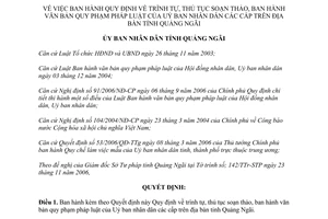 Quyết định 04/2007/QĐ-UBND trình tự thủ tục soạn thảo ban hành văn bản Quảng Ngãi