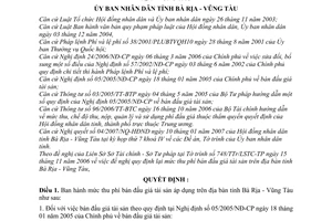 Quyết định 07/2007/QĐ-UBND mức thu phí bán đấu giá tài sản