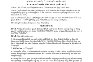 Quyết định 120/QĐ-UBND năm 2007 Danh sách tiến độ triển khai áp dụng hệ thống