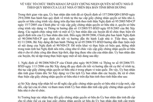 Chỉ thị 02/2007/CT-UBND tổ chức triển khai cấp giấy chứng nhận quyền sở hữu nhà