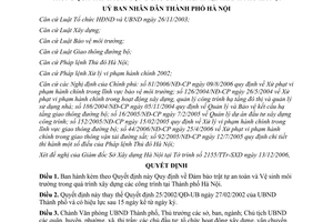Quyết định 14/2007/QĐ-UBND đảm bảo trật tự an toàn và vệ sinh môi trường Hà Nội