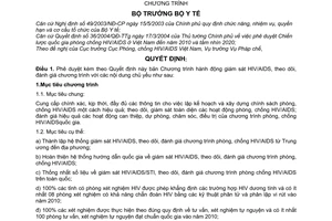 Quyết định 08/2007/QĐ-BYT phê duyệt Chương trình hành động giám sát HIV/AIDS, theo dõi, đánh giá chương trình
