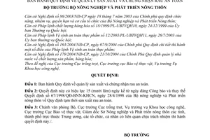 Quyết định 04/2007/QĐ-BNN Quy định quản lý sản xuất chứng nhận rau an toàn