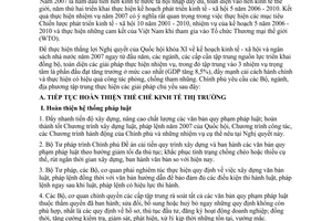 Nghị quyết 03/2007/NQ-CP những giải pháp chủ yếu chỉ đạo, điều hành thực hiện kế hoạch kinh tế - xã hội và ngân sách nhà nước năm 2007